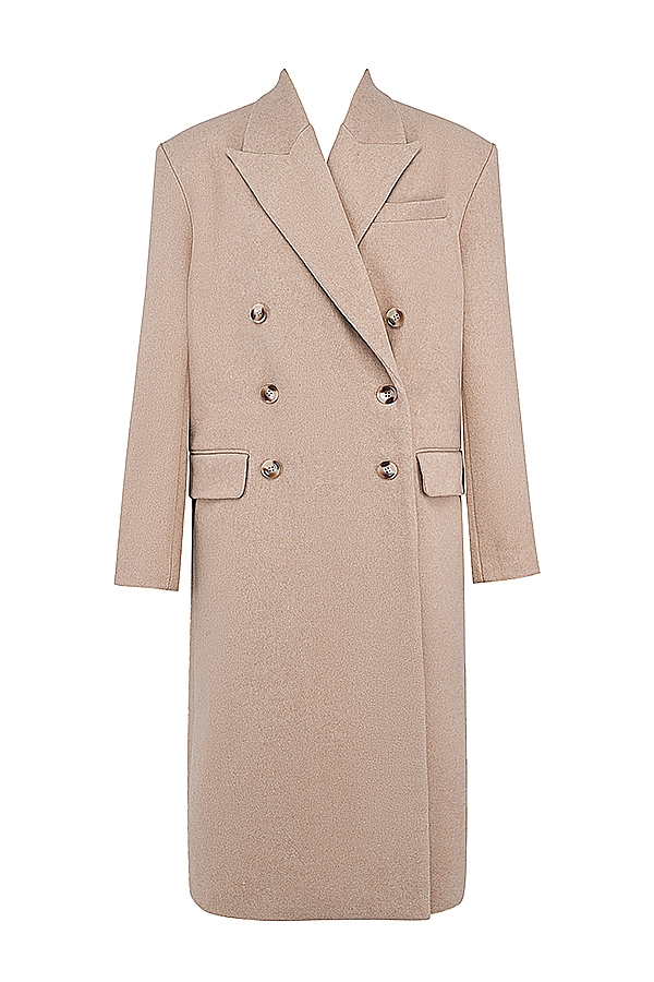 Carter  Oatmeal Double Breasted Coat — image 10