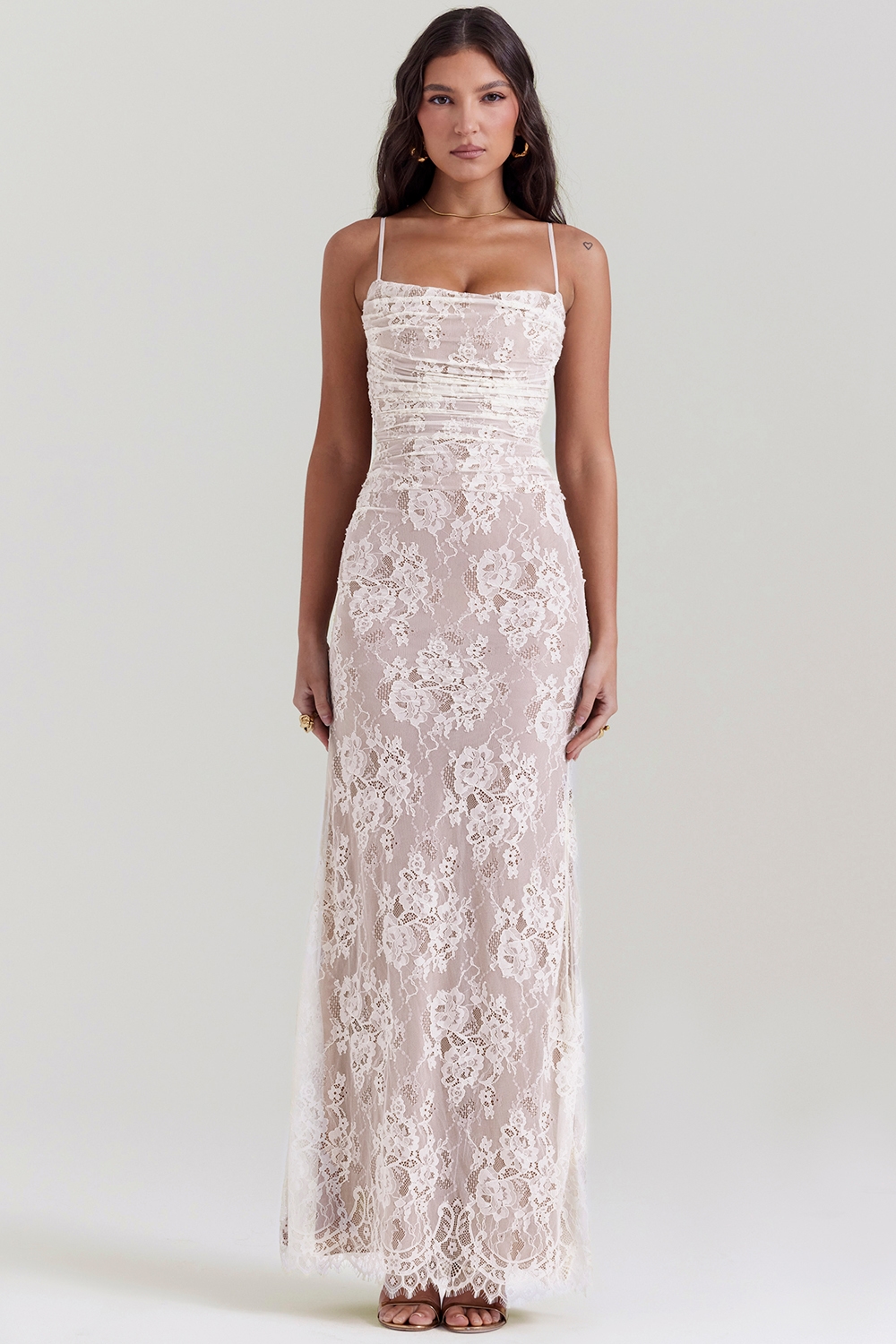 Artemis  Vintage Cream Lace Maxi Dress — image 7