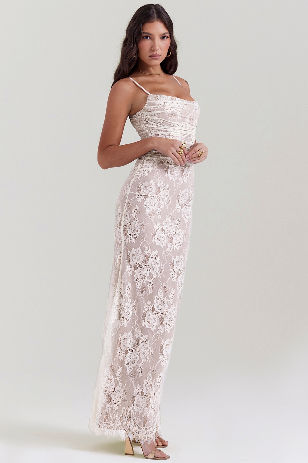 Artemis  Vintage Cream Lace Maxi Dress — image 8