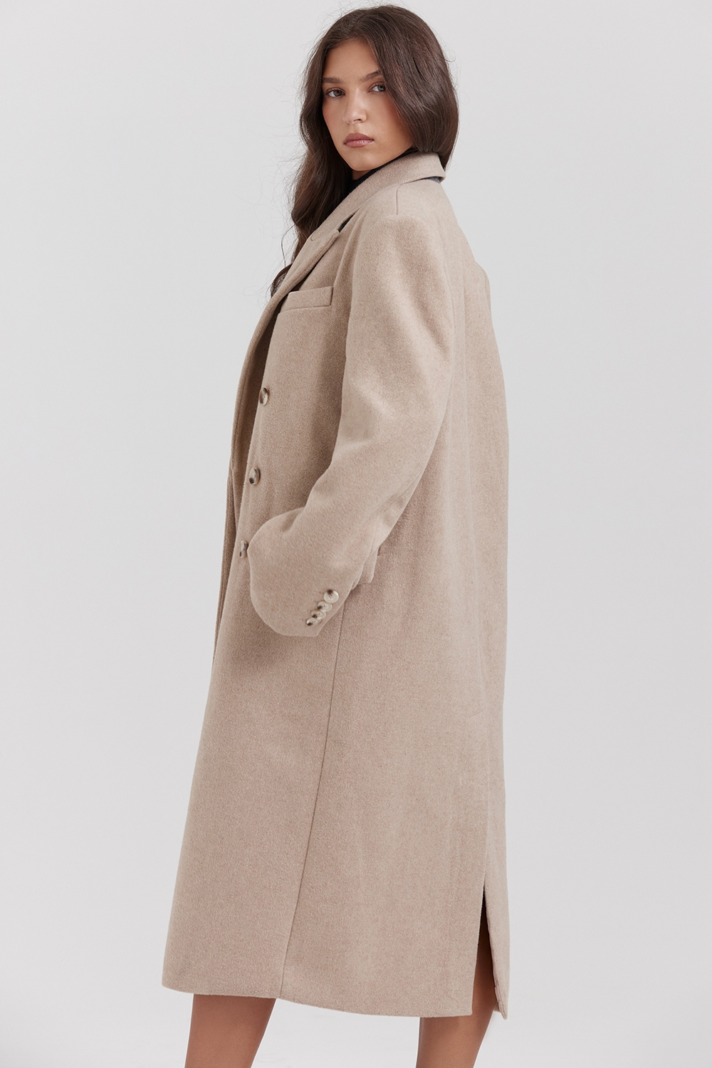 Carter  Oatmeal Double Breasted Coat — image 9