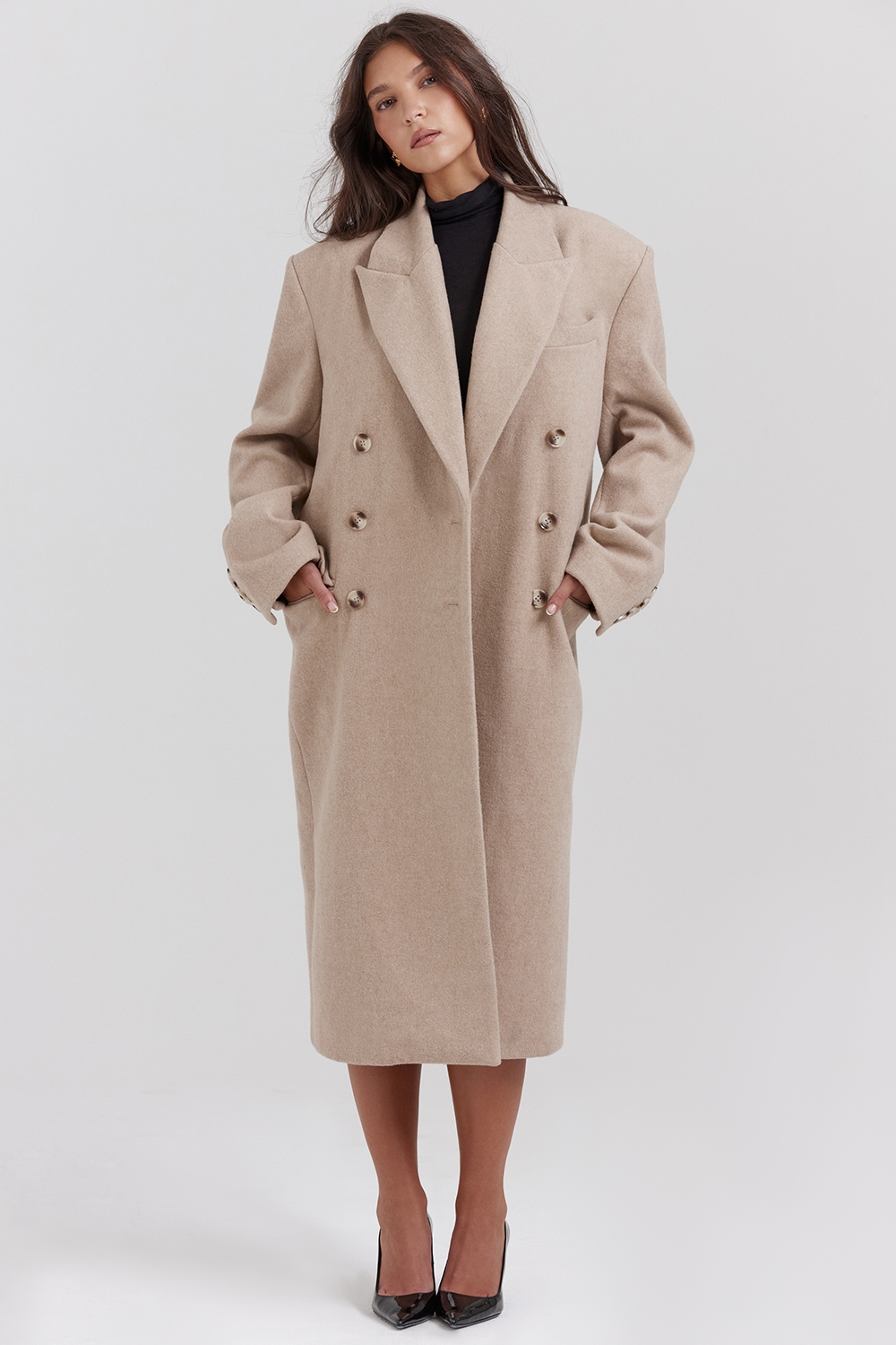 Carter  Oatmeal Double Breasted Coat — image 2