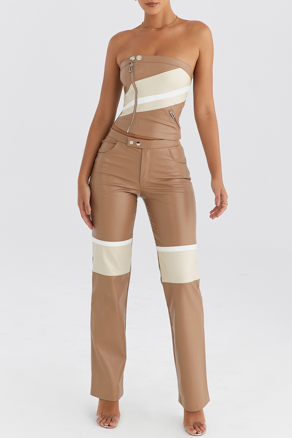 Mistress Rocks Nutmeg Vegan Leather Trousers - SALE — image 5