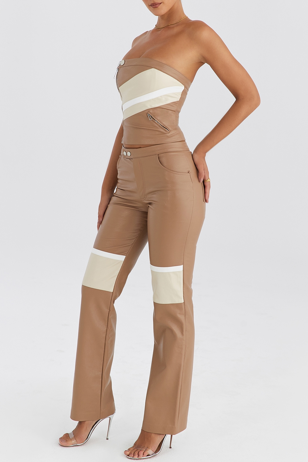 Mistress Rocks Nutmeg Vegan Leather Trousers - SALE — image 7