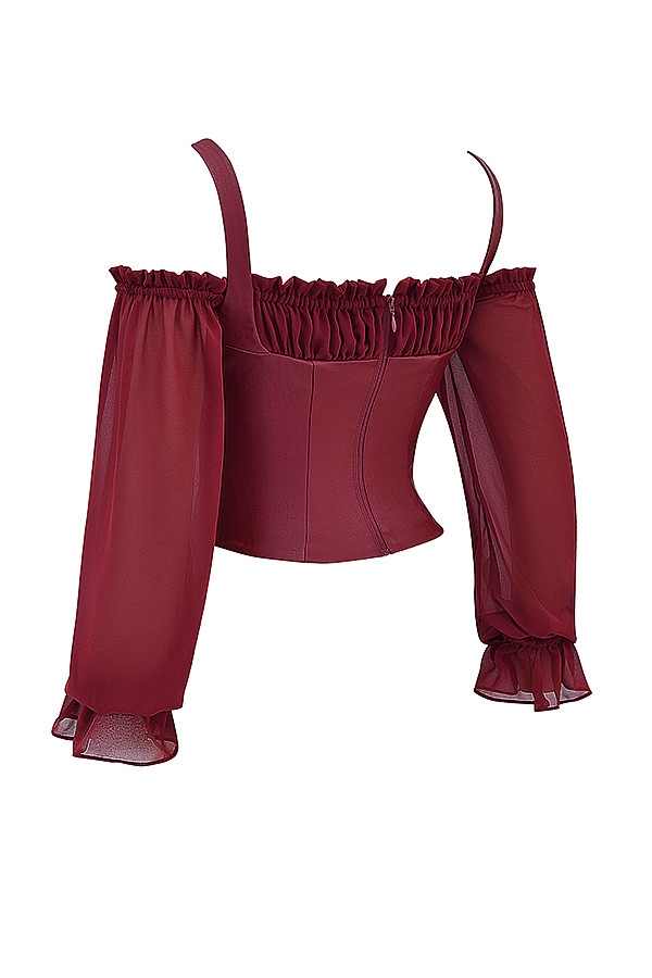 Mistress Rocks Mahogany Puff Sleeve Corset - SALE — image 13