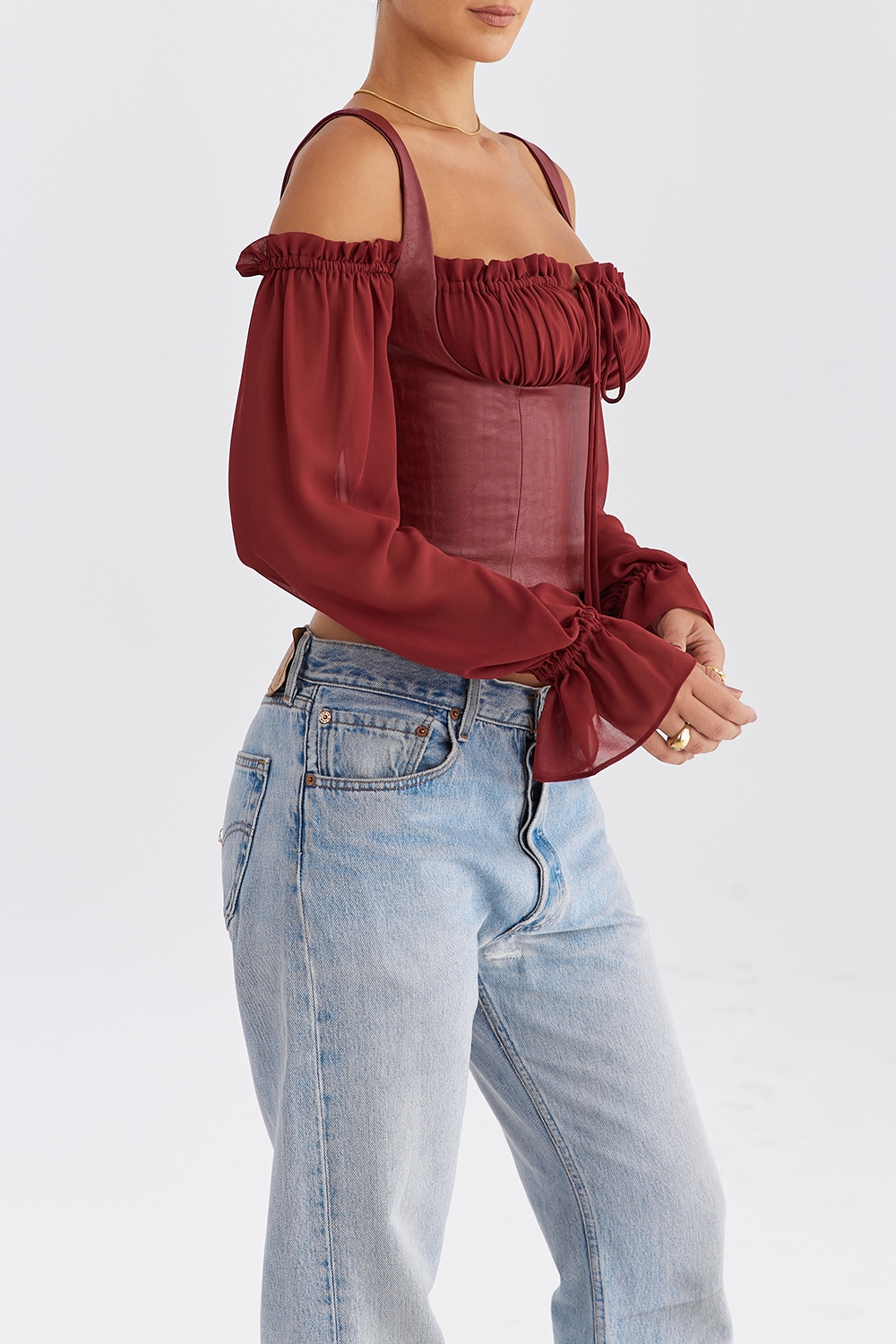 Mistress Rocks Mahogany Puff Sleeve Corset - SALE — image 8