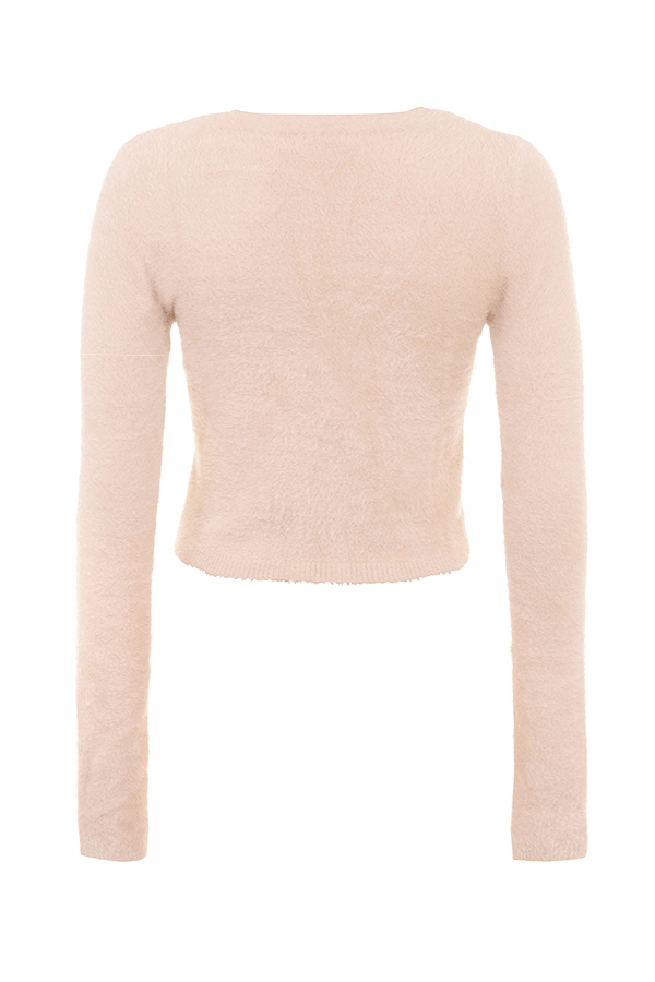 Gene  Beige Soft Fluffy Knit Cardigan — image 15
