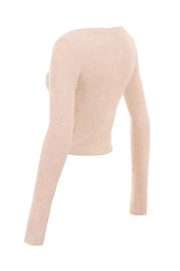 Gene  Beige Soft Fluffy Knit Cardigan — image 14