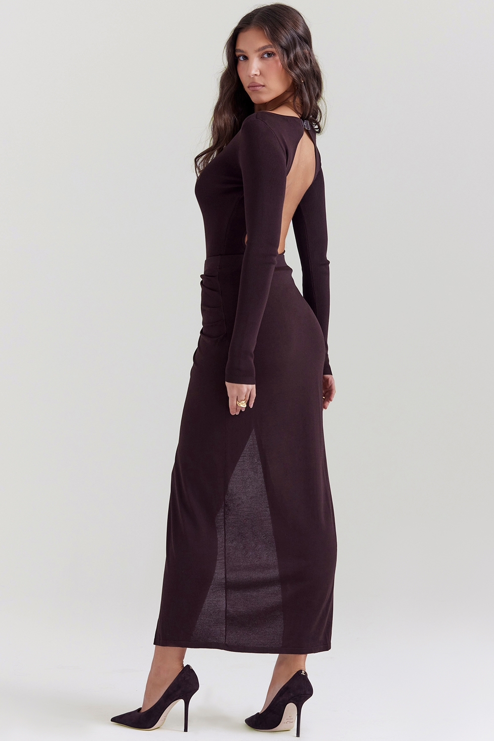 Lilas  Espresso Knit Midi Skirt — image 6