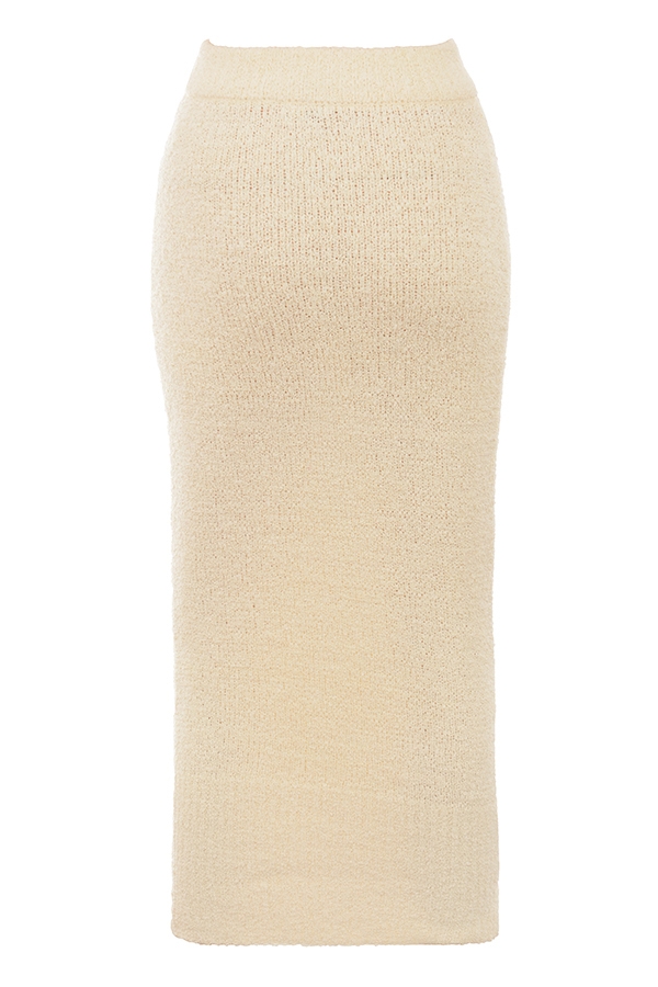 Mishka  Cream Soft Boucle Knit Midi Skirt — image 12