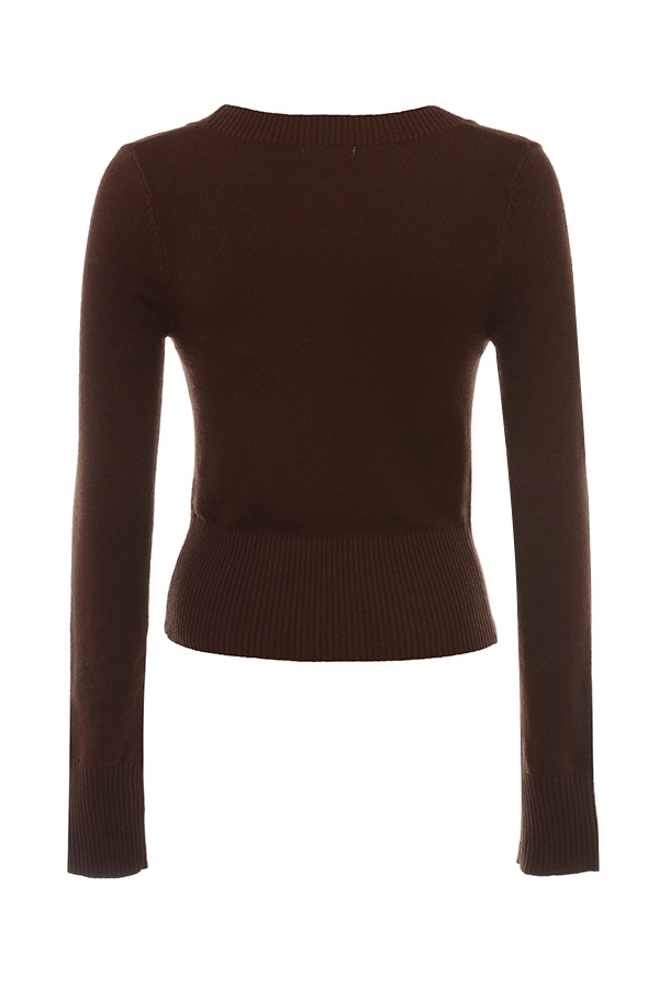 Raquel  Chocolate Cashmere Blend Scoop Neck Top — image 11
