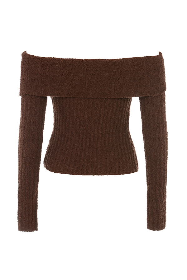 Saffron  Chocolate Soft Boucle Knit Top — image 13