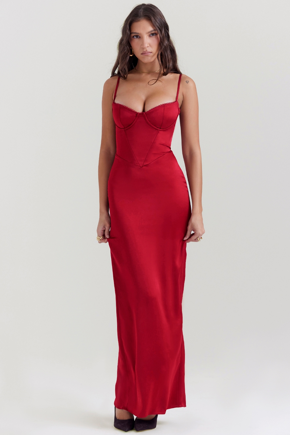 Stefania  Ruby Corset Maxi Dress — image 1