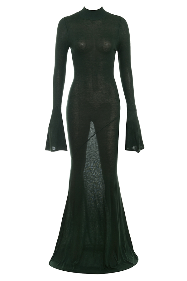 Sancha  Forest Green Knit Maxi Dress — image 12