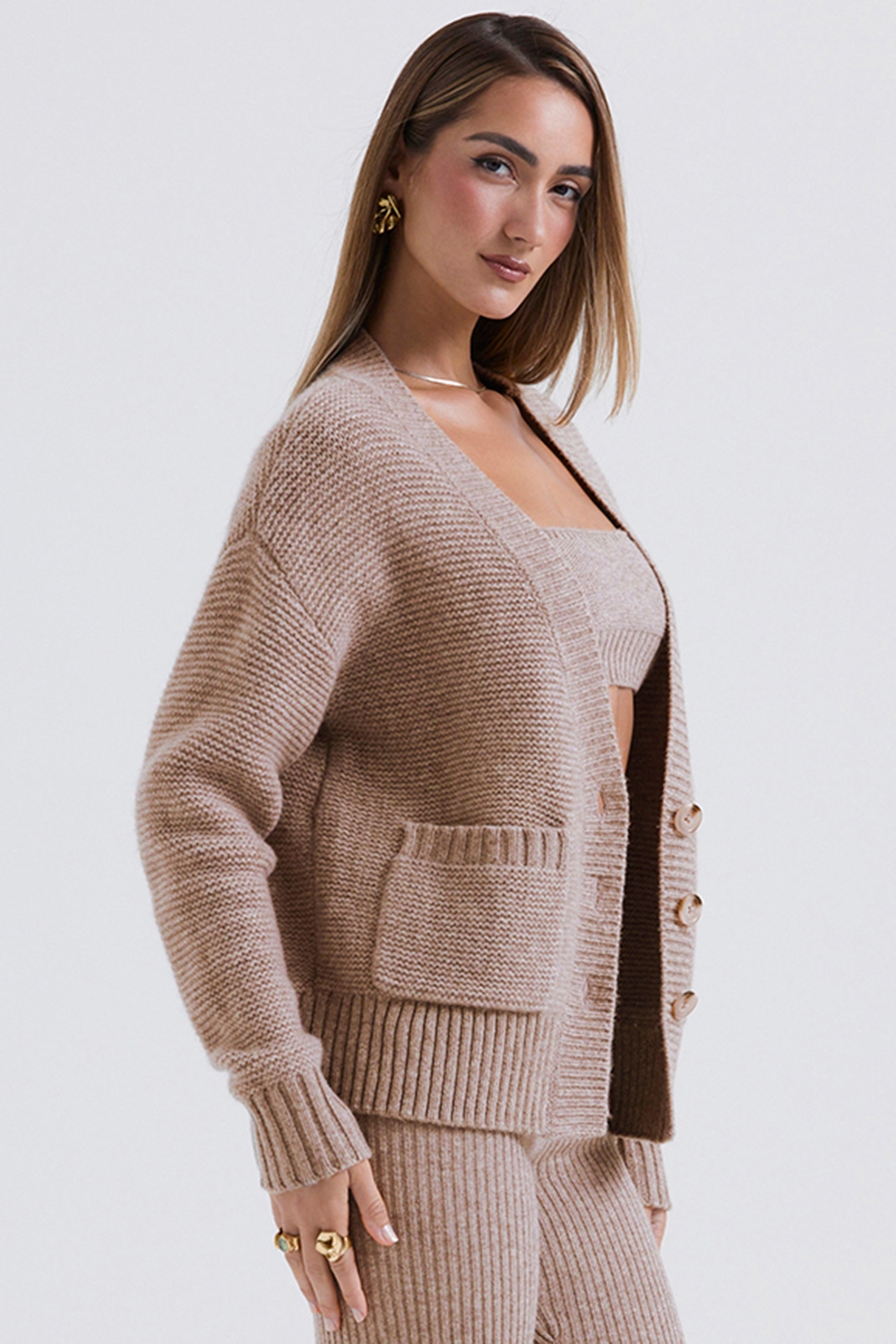 Alara  Barley Chunky Natural Wool Cardigan — image 8