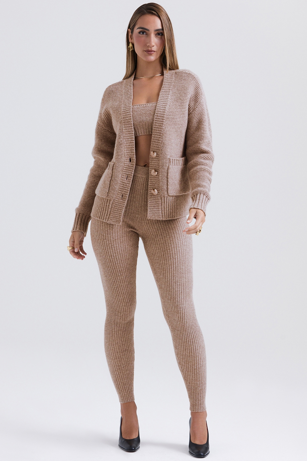 Alara  Barley Chunky Natural Wool Cardigan — image 3