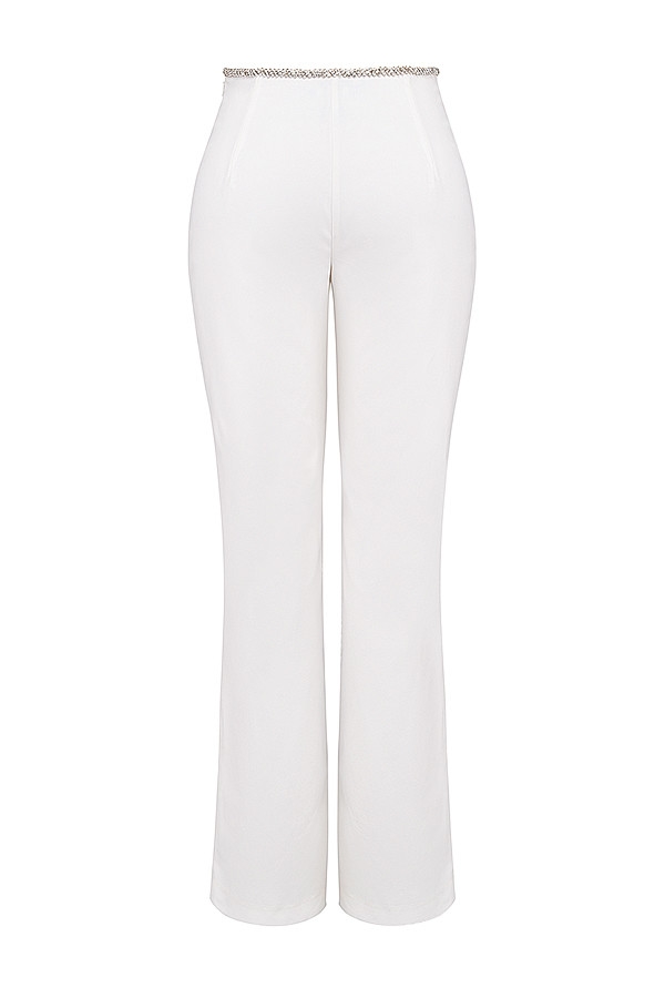 Mistress Rocks Ivory Crystal Embellished Trousers - SALE — image 11