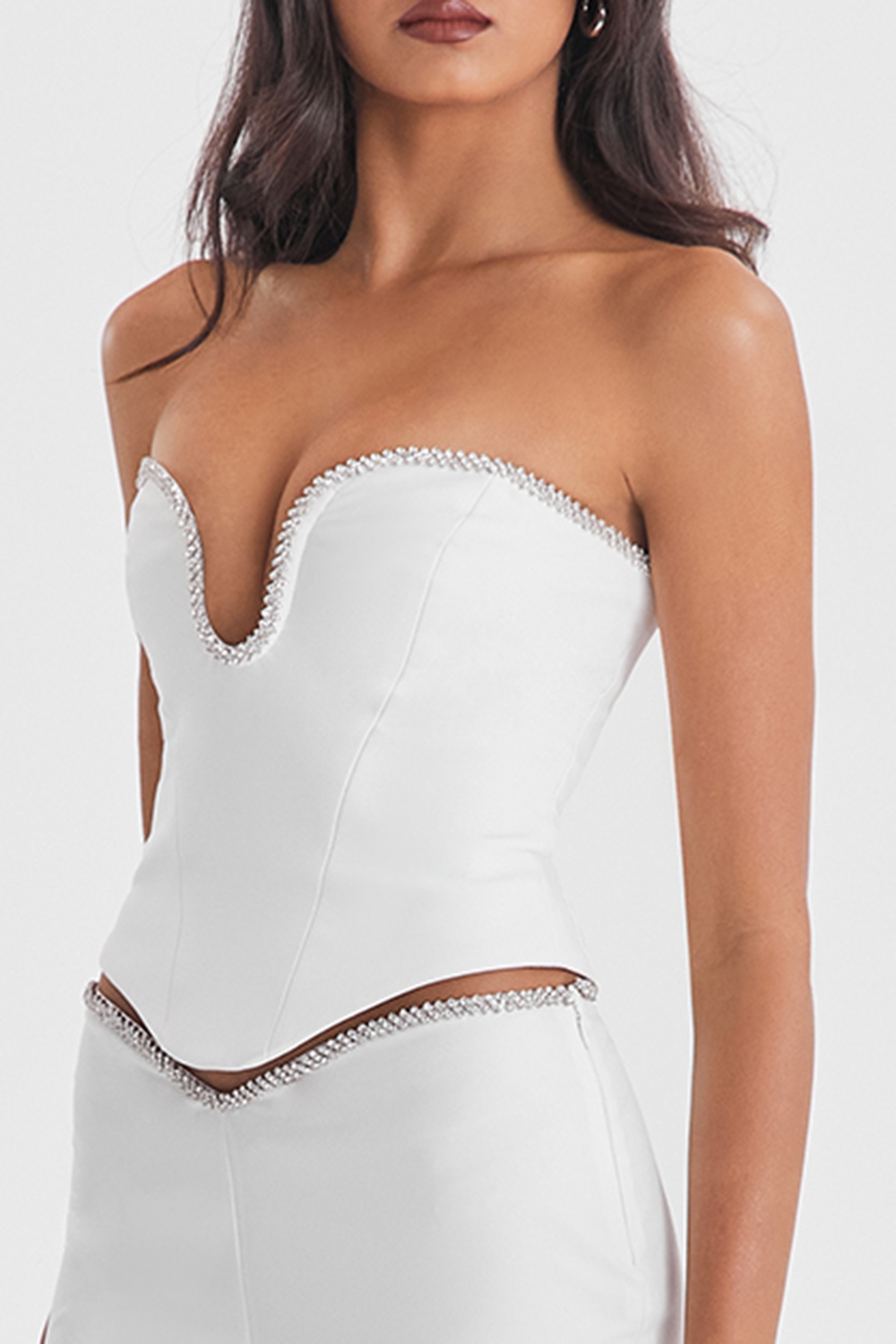 Mistress Rocks Ivory Crystal Trimmed Corset - SALE — image 6
