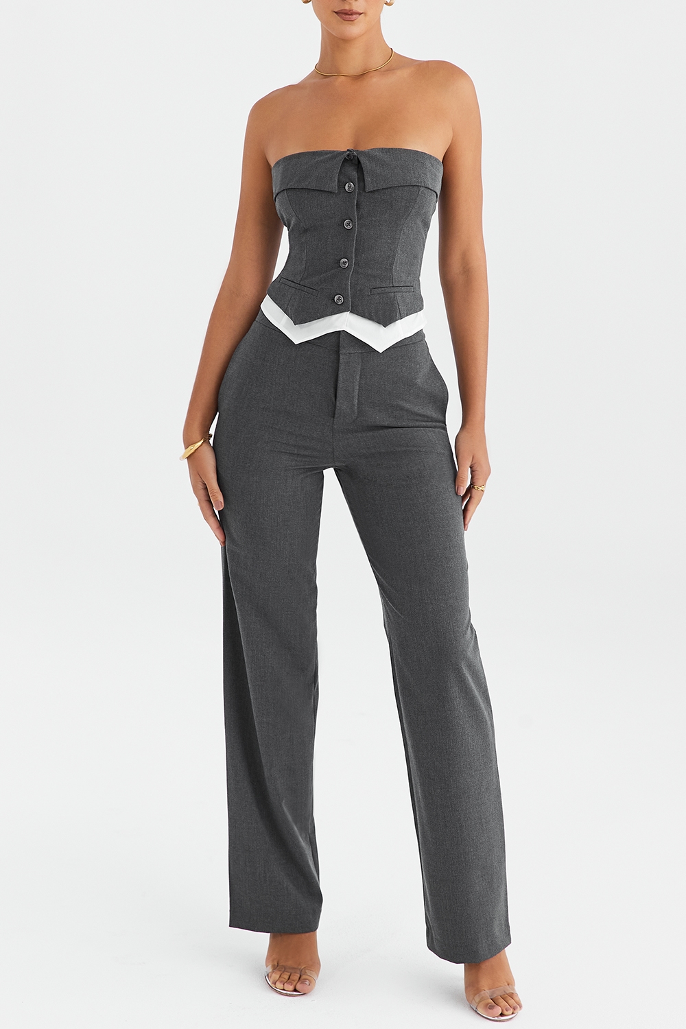 Mistress Rocks Slate Tailored Trousers - SALE