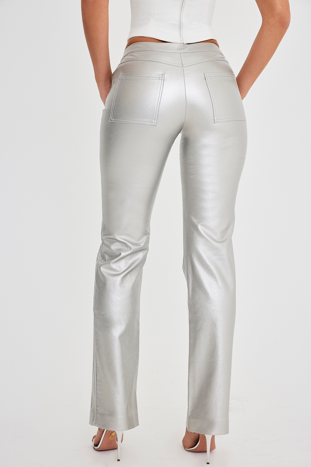 Mistress Rocks Silver Metallic Trousers - SALE — image 9
