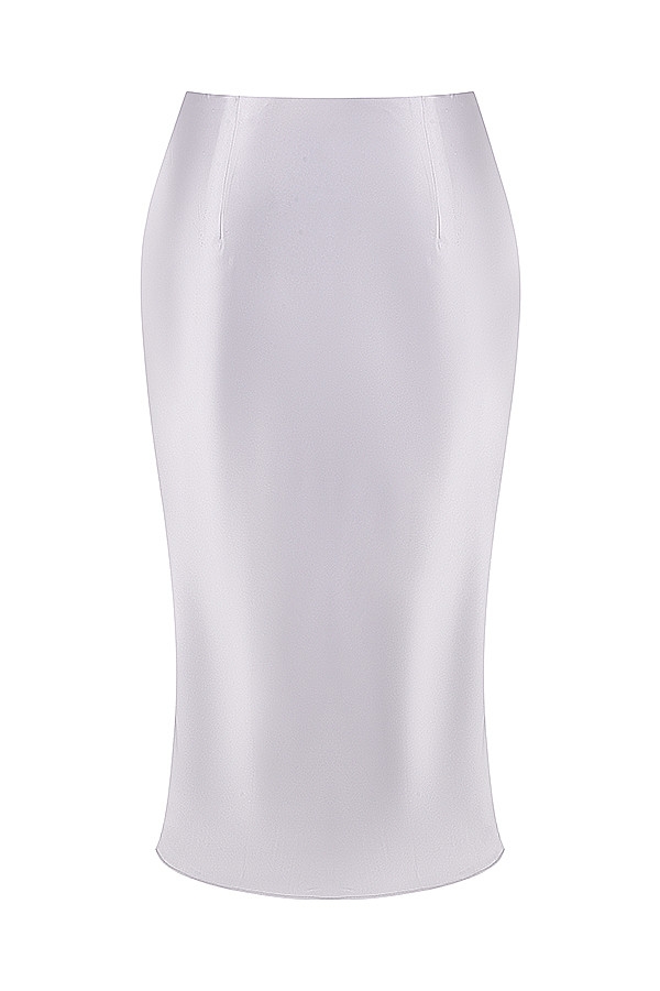 Mistress Rocks Silver Satin Midi Skirt - SALE — image 14