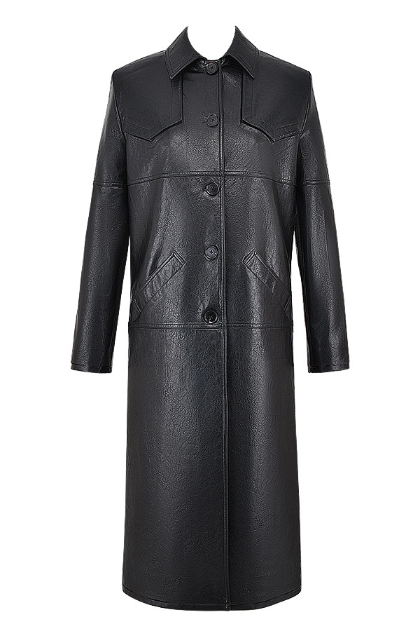 Mistress Rocks Black Tailored Vegan Leather Coat - SALE — image 12