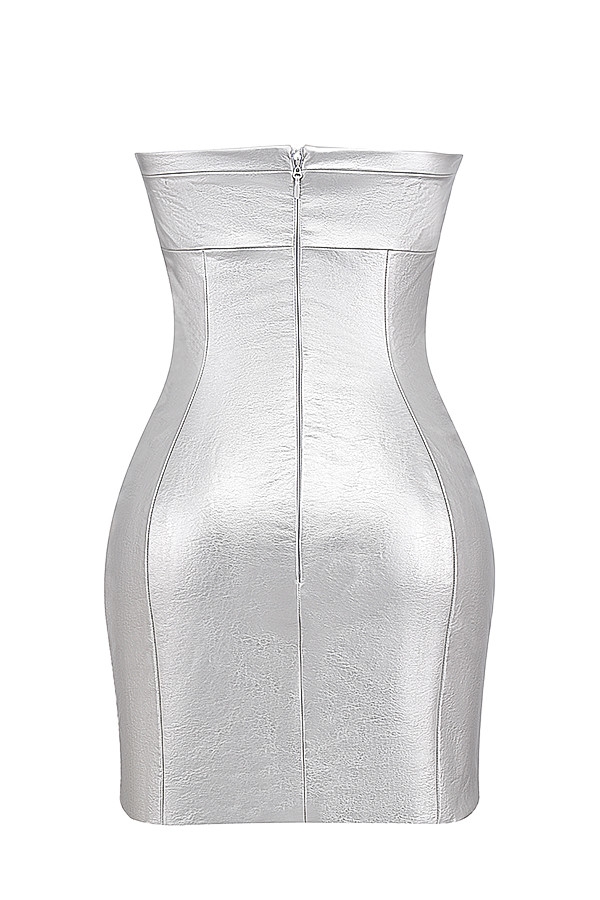 Mistress Rocks Silver Metallic Strapless Mini Dress - SALE — image 15