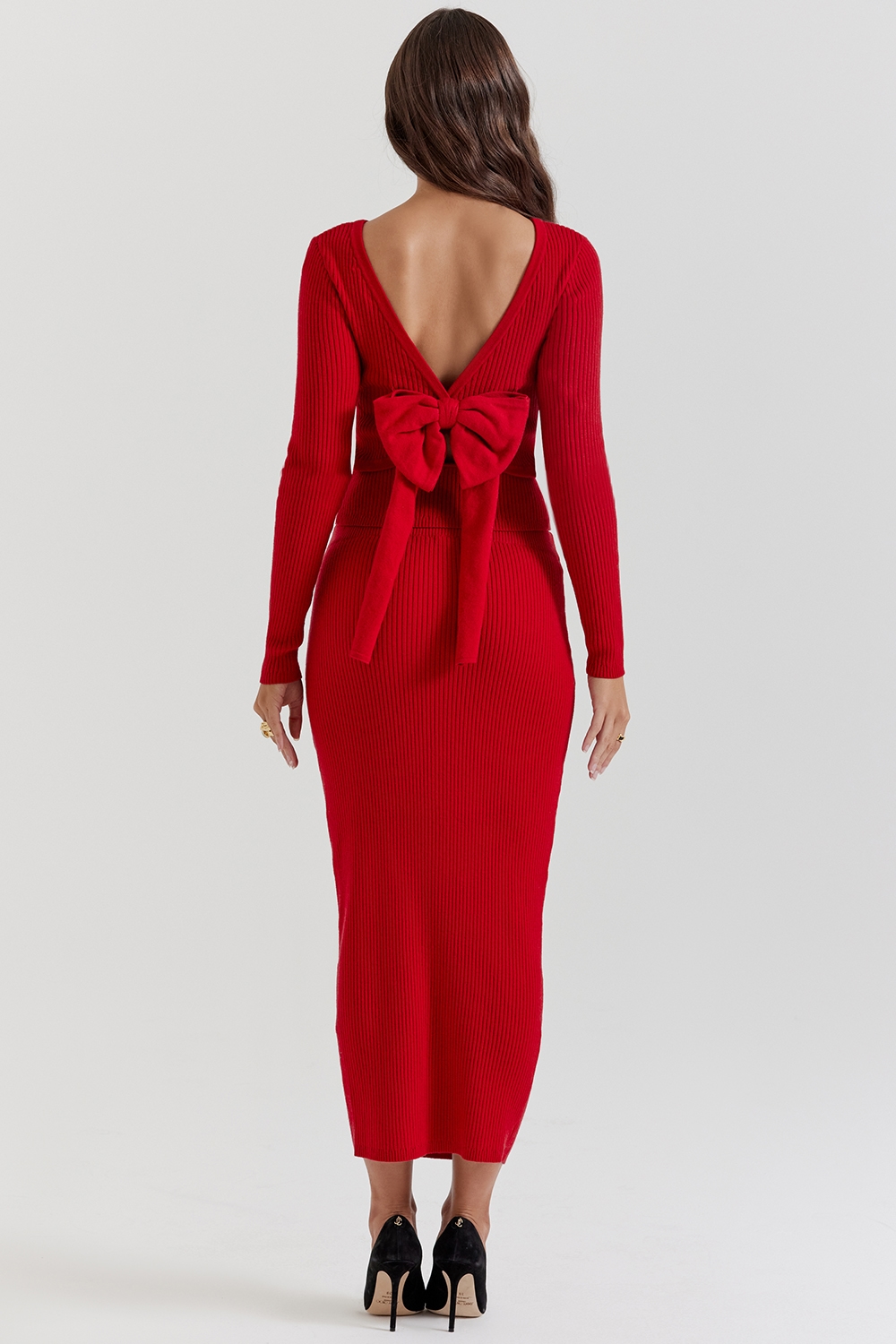 Lourdes  Scarlet Cashmere Blend Maxi Skirt — image 9