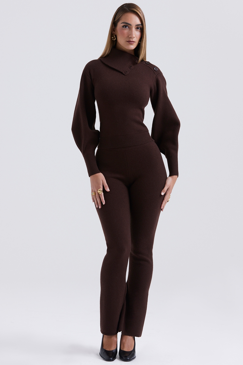 Nereida  Chocolate Cashmere Blend Trousers — image 2