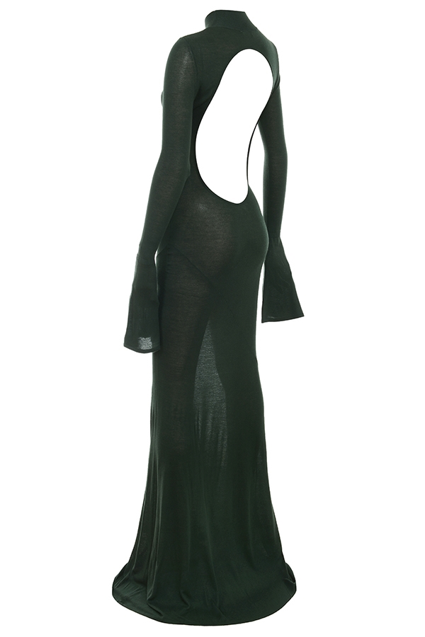 Sancha  Forest Green Knit Maxi Dress — image 13