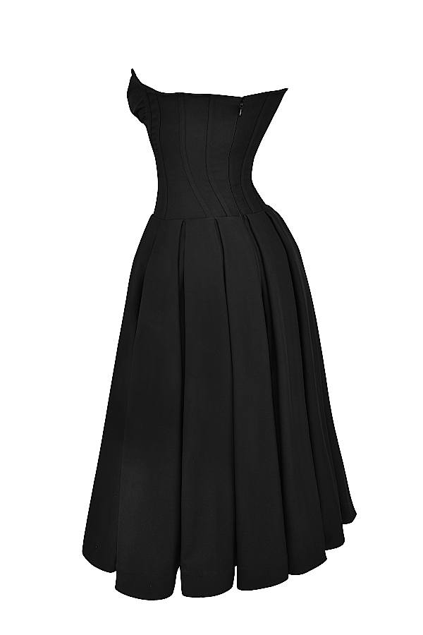 Lady  Black Strapless Midi Dress — image 15