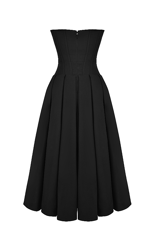 Lady  Black Strapless Midi Dress — image 16