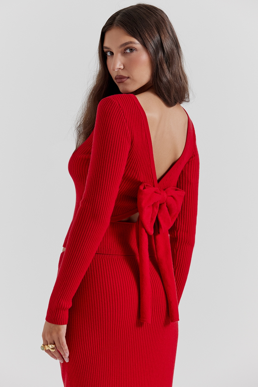 Sula  Scarlet Cashmere Blend Bow Sweater — image 1
