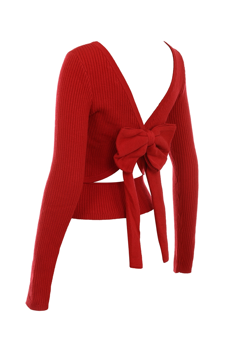 Sula  Scarlet Cashmere Blend Bow Sweater — image 10