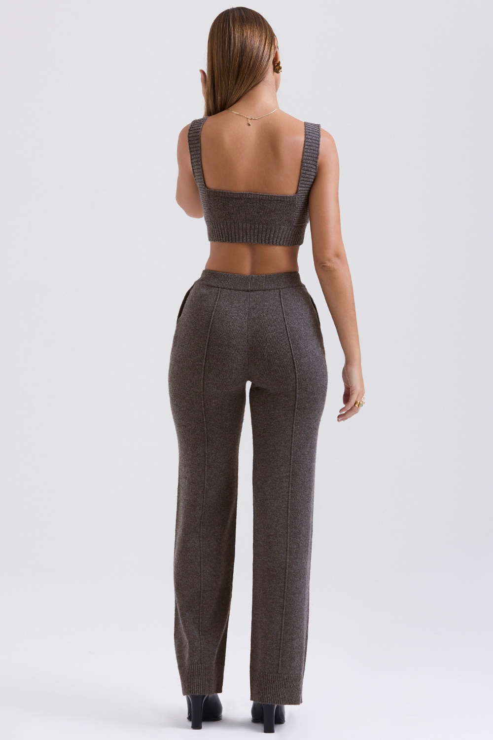 Yalina  Charcoal Cashmere Blend Trousers — image 7