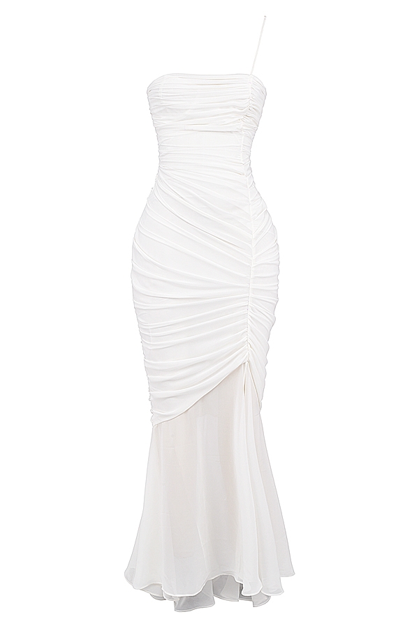 Pearla  Ivory Ruched Maxi Dress — image 15
