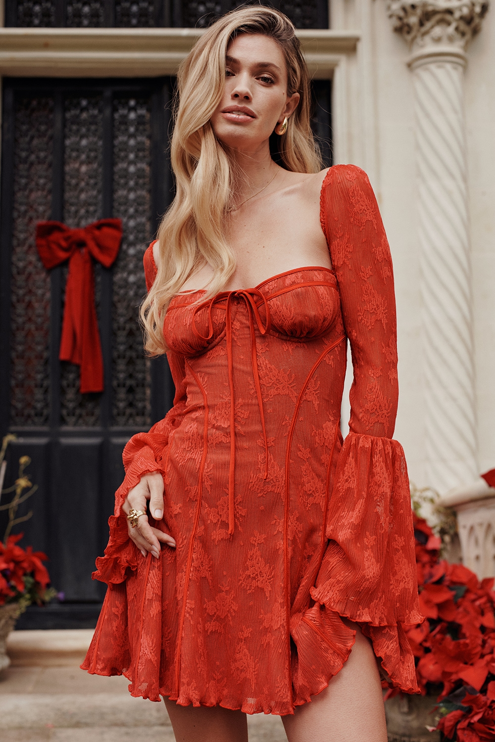 Analissa  Scarlet Lace Corset Dress — image 2
