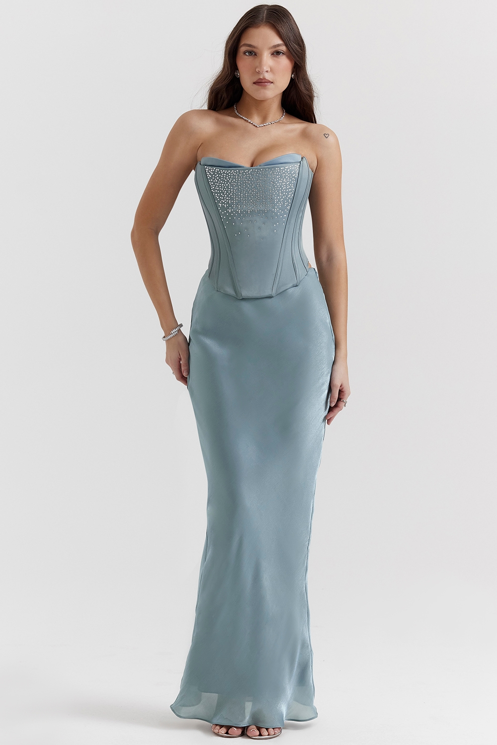 Amadi  Cool Blue Floor Length Maxi Skirt — image 5