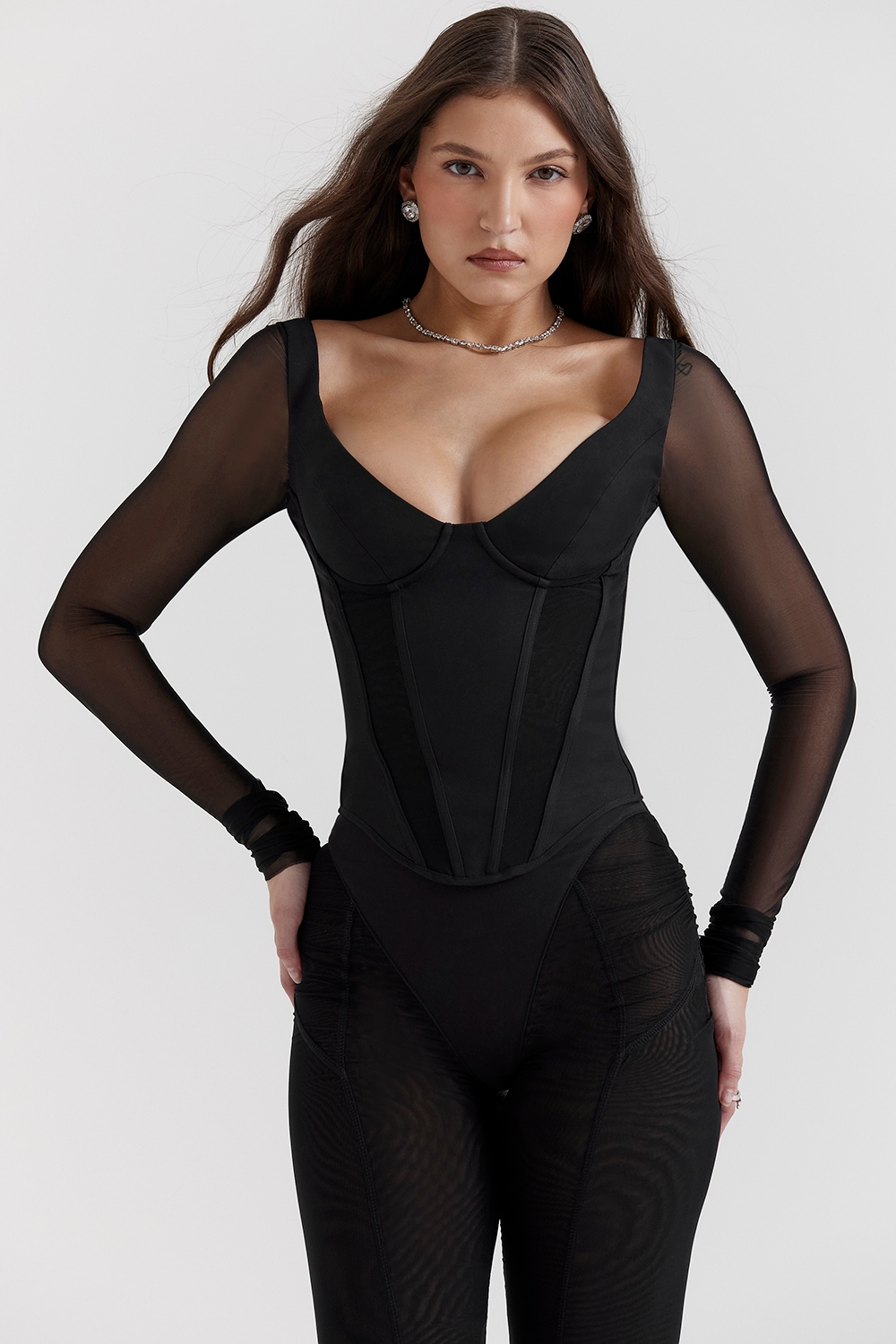 Araminta  Black Long Sleeve Corset — image 5