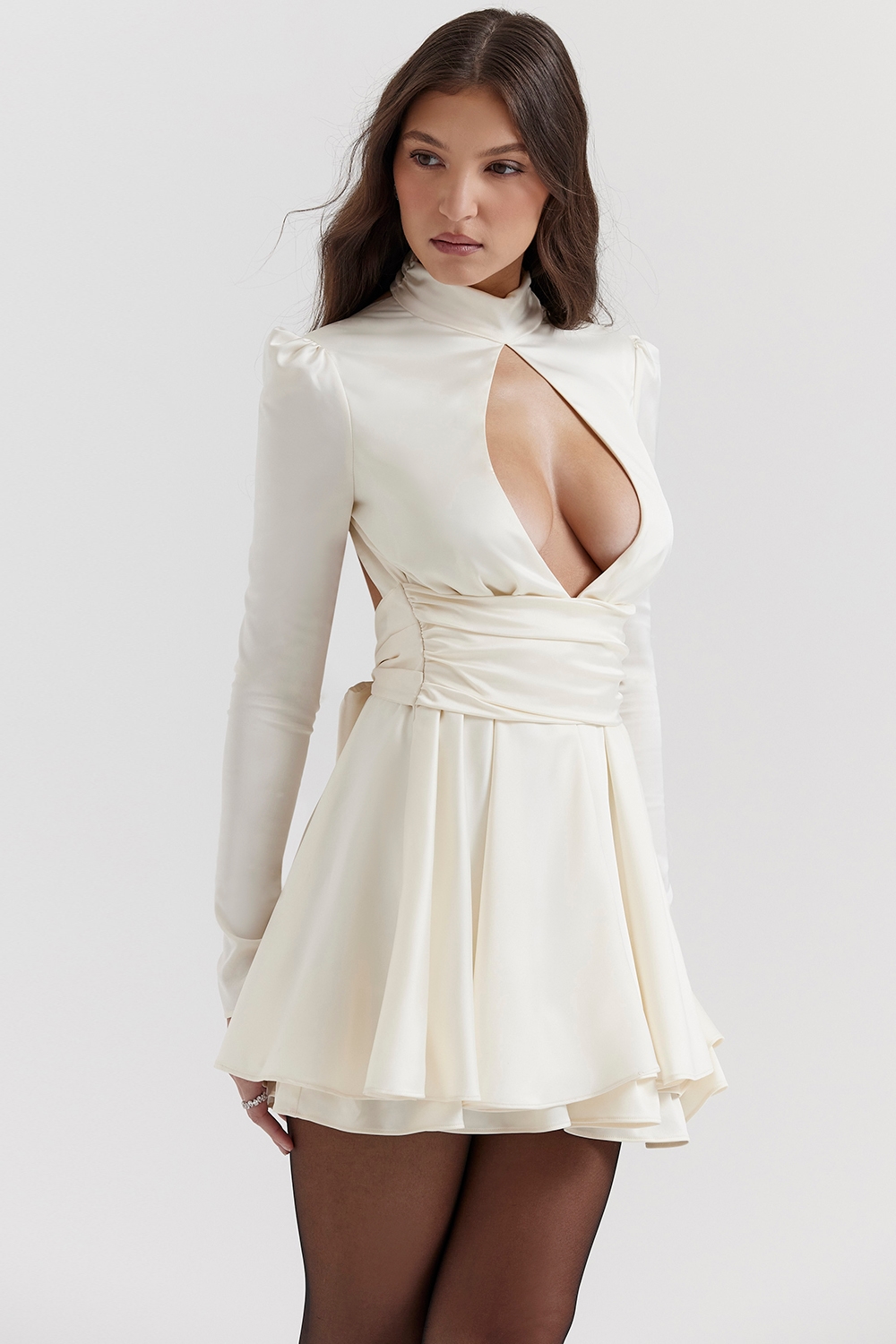 Aryana  Ivory Bow Mini Dress — image 7