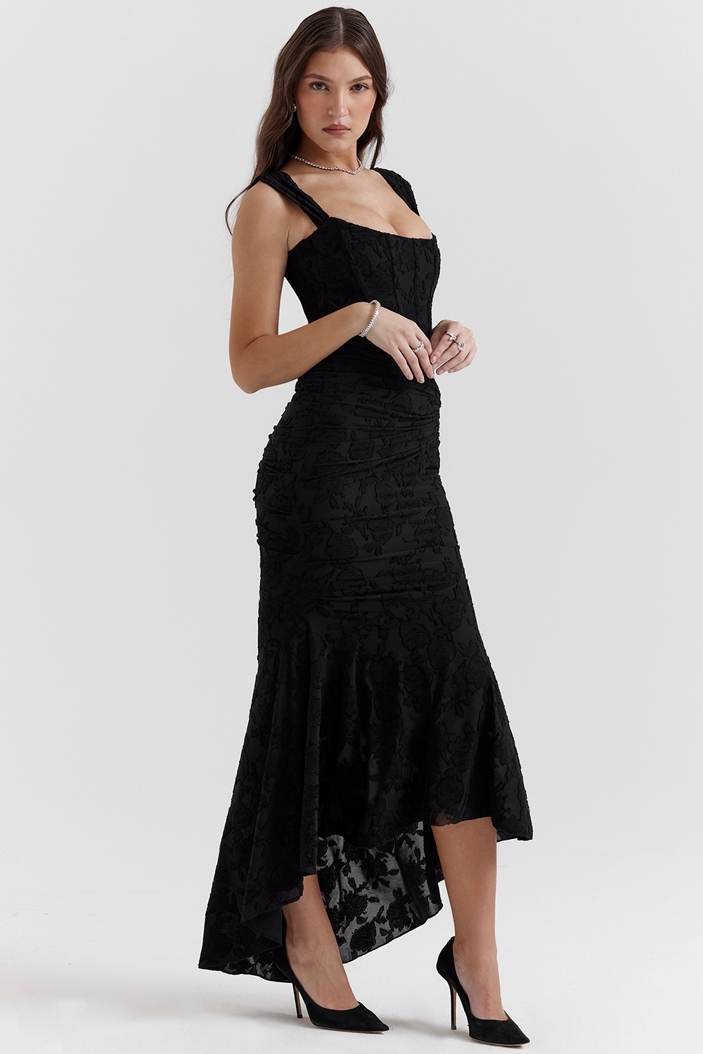 Cesca  Black Floral Maxi Dress — image 5
