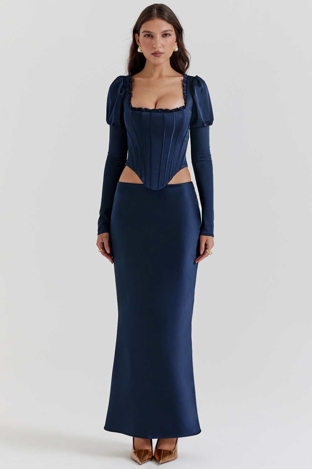 Dana  Navy Puff Sleeve Corset — image 3