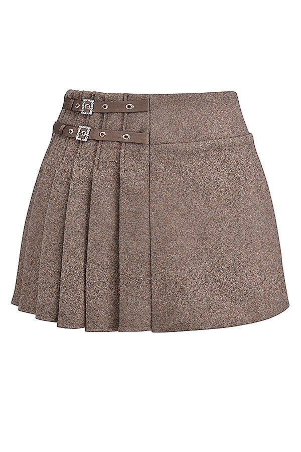 Mistress Rocks Sandstone Wool Pleated Mini Skirt - SALE — image 12
