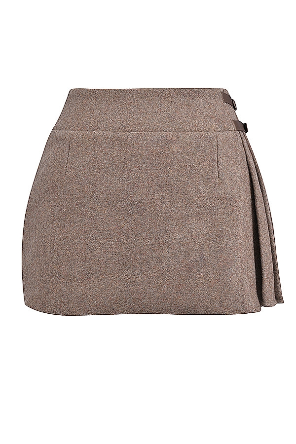 Mistress Rocks Sandstone Wool Pleated Mini Skirt - SALE — image 14