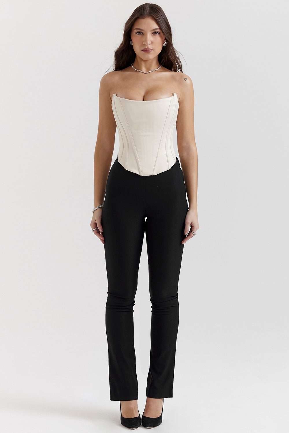 Genevieve  Vintage Cream Lace Back Corset — image 3