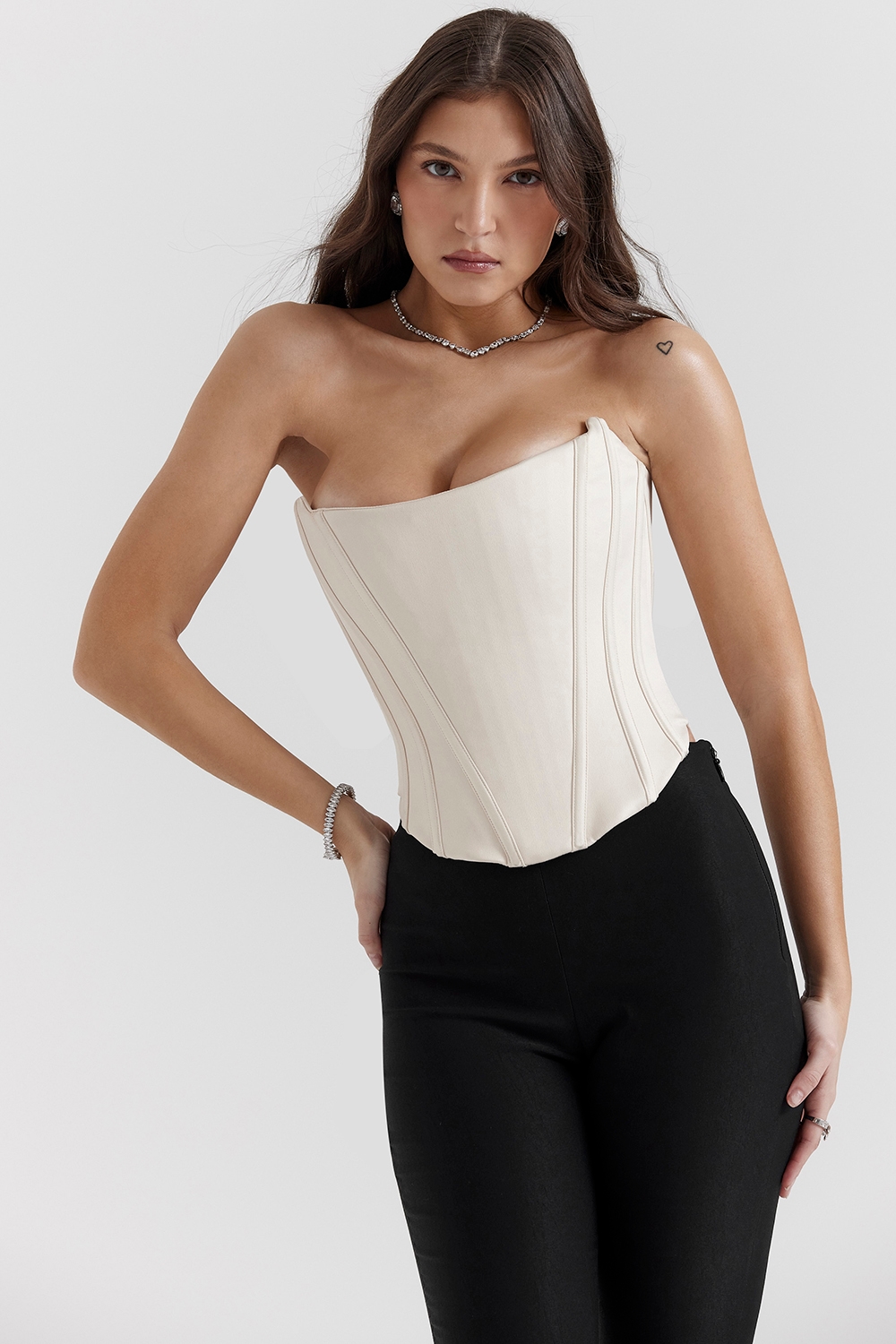 Genevieve  Vintage Cream Lace Back Corset — image 5