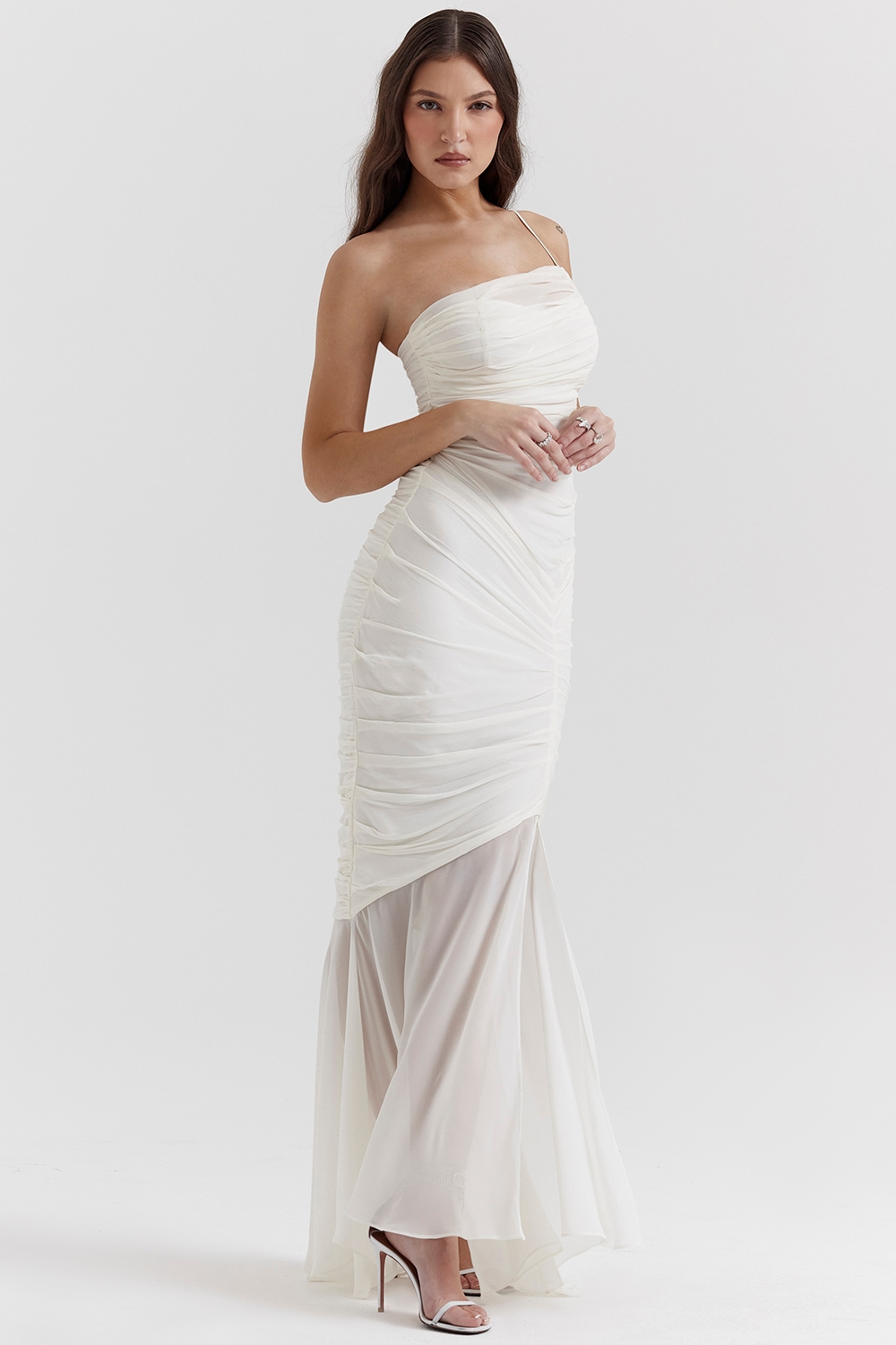 Pearla  Ivory Ruched Maxi Dress — image 6