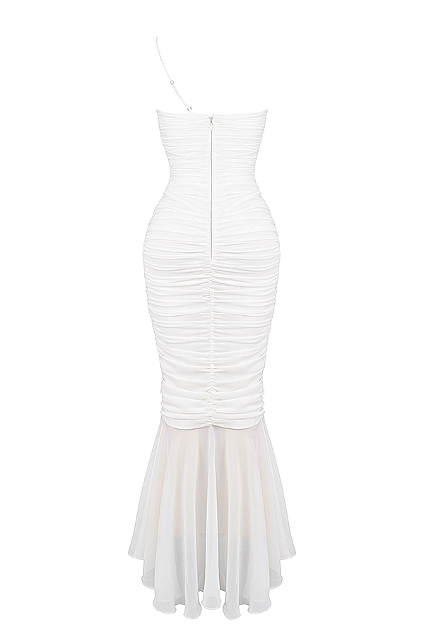 Pearla  Ivory Ruched Maxi Dress — image 17