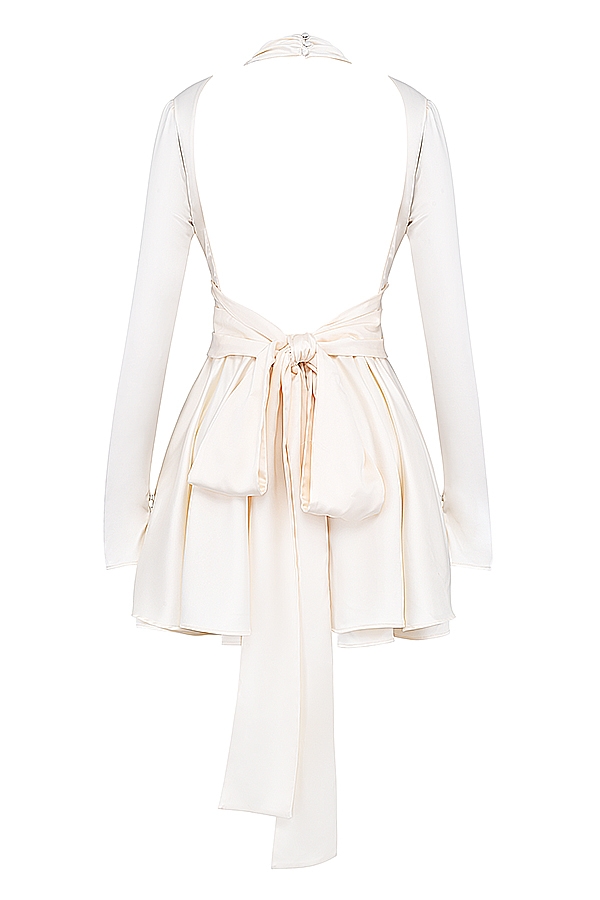 Aryana  Ivory Bow Mini Dress — image 14