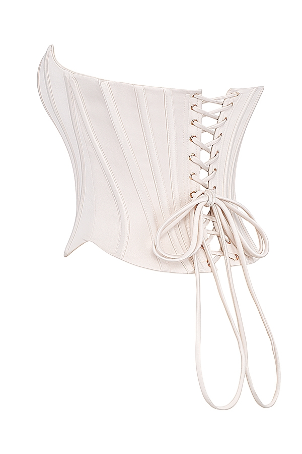 Genevieve  Vintage Cream Lace Back Corset — image 12
