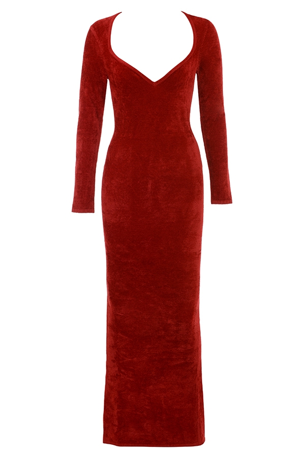 Aria  Scarlet Chenille Sweetheart Dress — image 11